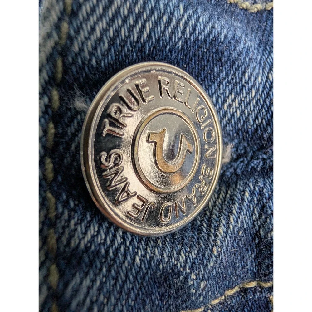 True Religion Ricky Jeans Men's Size 36x33 Relaxed Straight Blue Denim Cotton